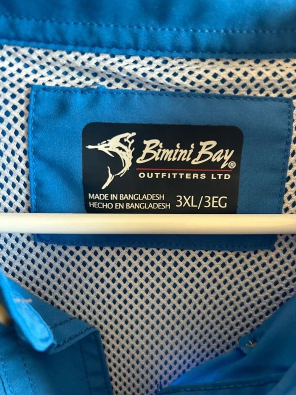 Bimini Bay Outfitters Ltd. Fishing Shirt 3XL Blue Vented Short Sleeve Pockets - Picture 3 of 4
